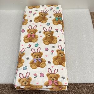 Teddy Bear Bunny Ears set of 2 kitchen hand towels NWT